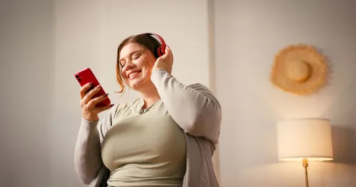 Woman headphones