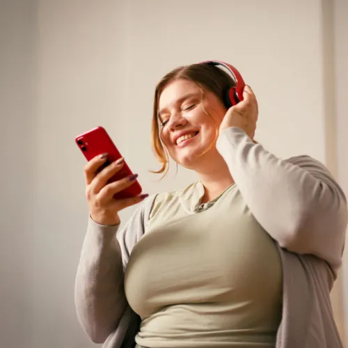 Woman headphones